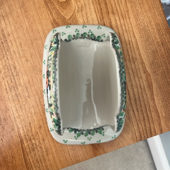 NIB ceramika artystyczna boleslawiec European stoneware napkin holder- Poland - Picture 5 of 8